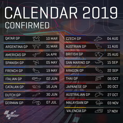 motogp 2019 calendar.